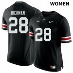 NCAA Ohio State Buckeyes Women's #28 Ronnie Hickman Black Nike Football College Jersey AVU3045EL